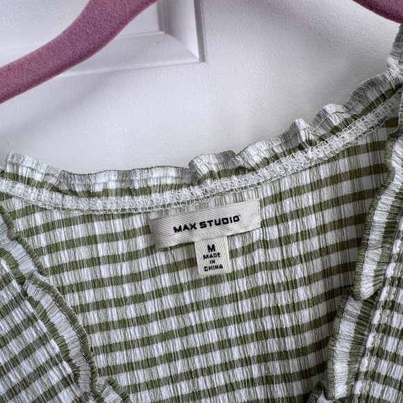 Green Gingham Ruffle Dress - Picture 2 of 3